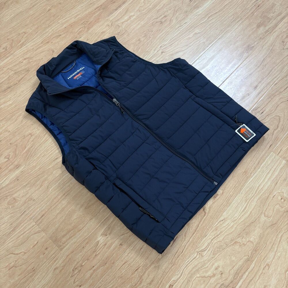 Hawke & Co Navy Blue Quilted Puffer Vest Men's Large Lightweight Outdoor